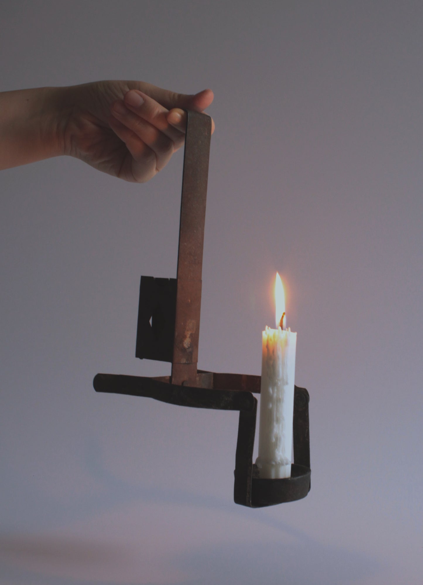 Antique portable candle holder