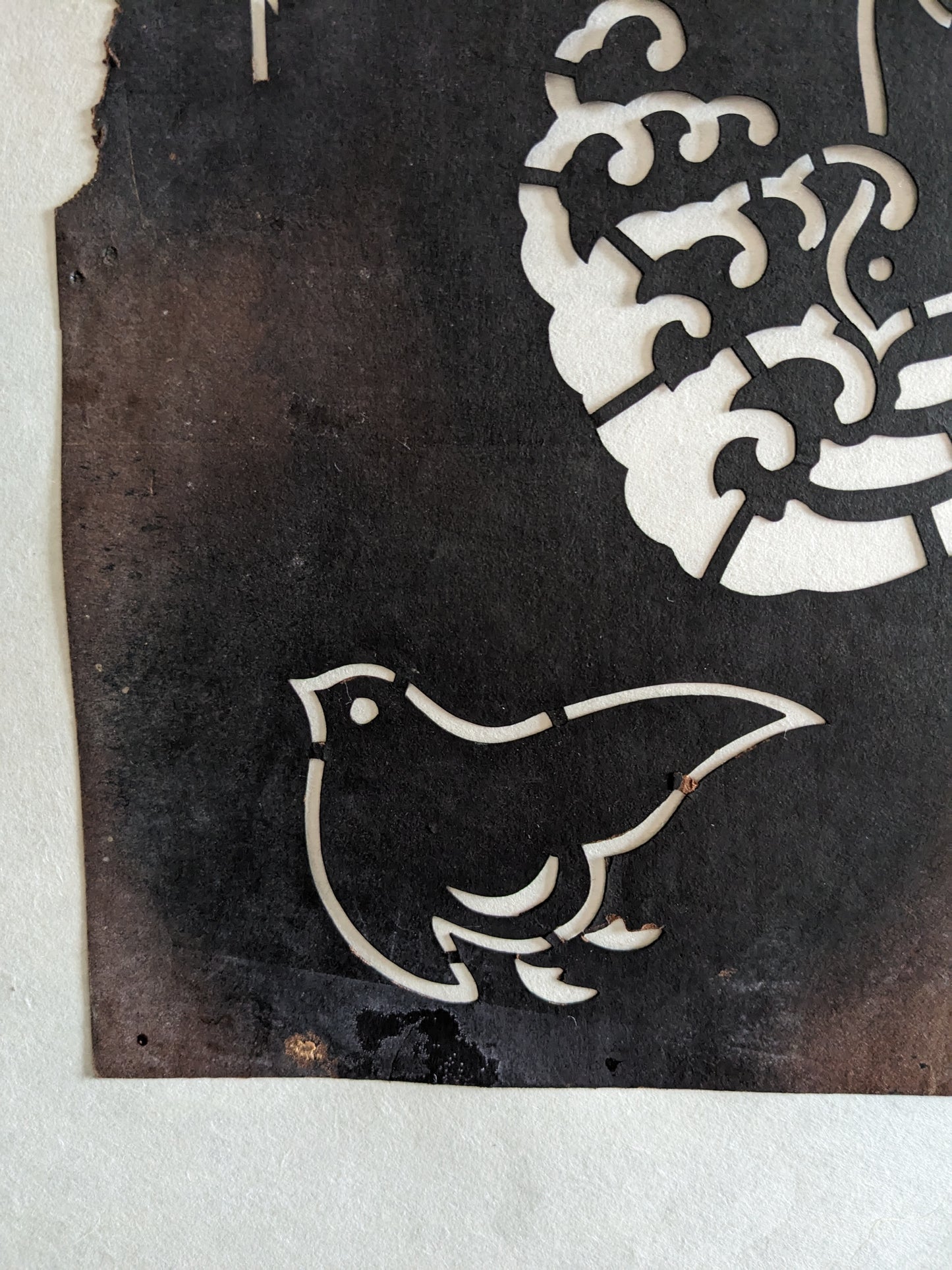 Vintage paper molds for dyeing: Sea bird and wave