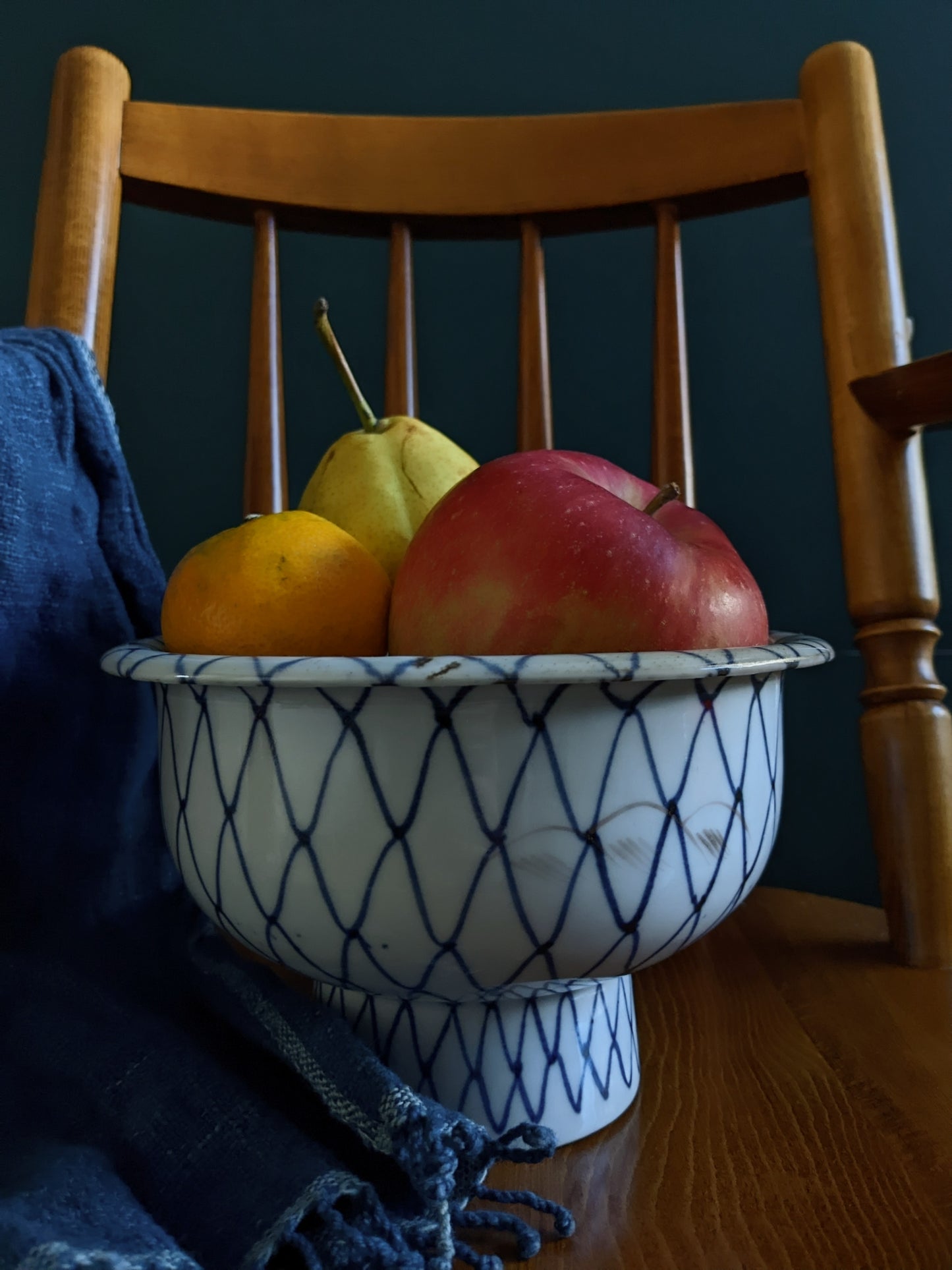 Vintage footed deep bowl with fortune motifs