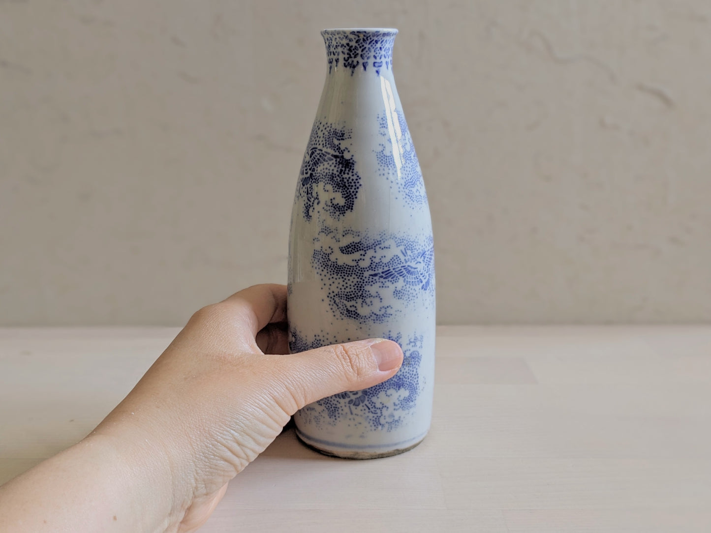 1880's ’inban’ printed sake bottle / flower vase