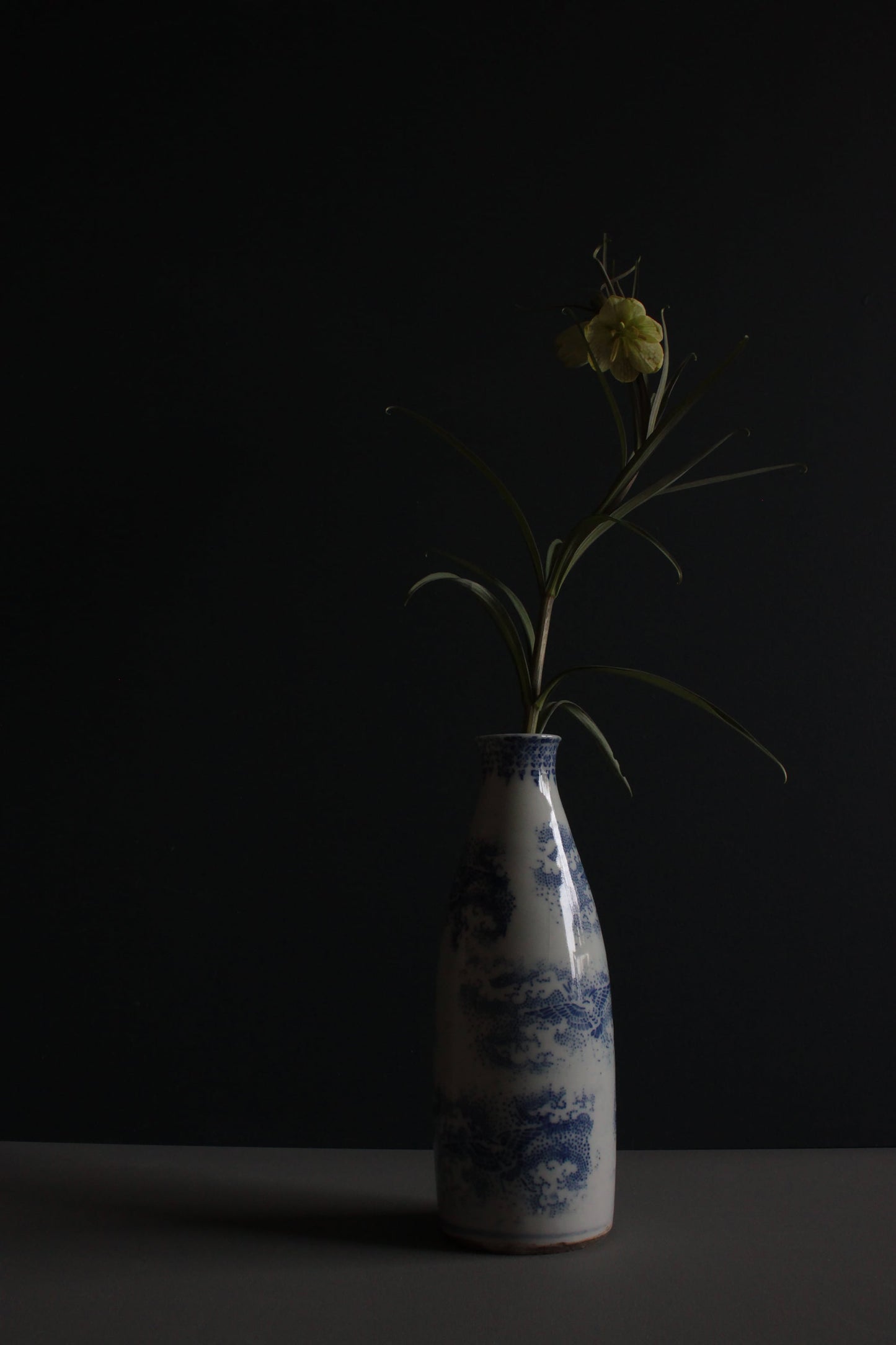 1880's ’inban’ printed sake bottle / flower vase